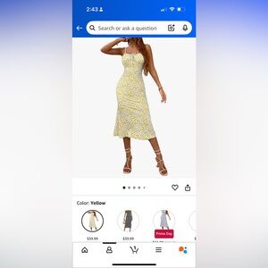 Floral Yellow Women's Dress